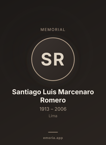 Memorial portrait of Santiago Luis Marcenaro Romero