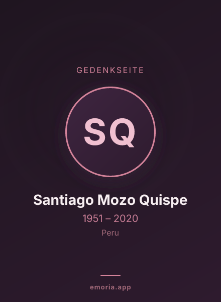 Gedenkportrait von Santiago Mozo Quispe