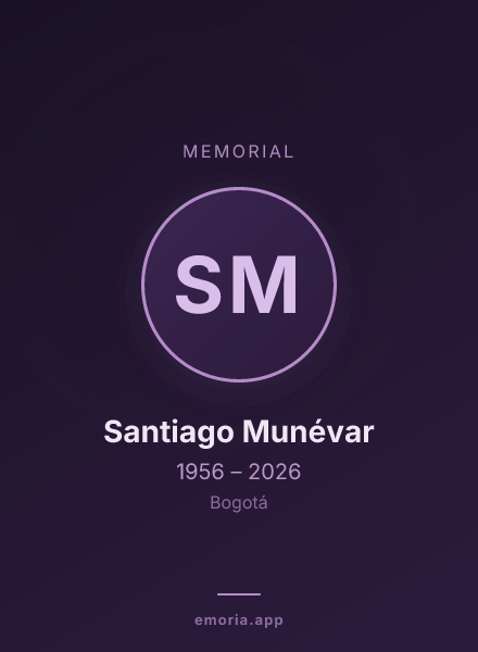 Memorial portrait of Santiago Munévar