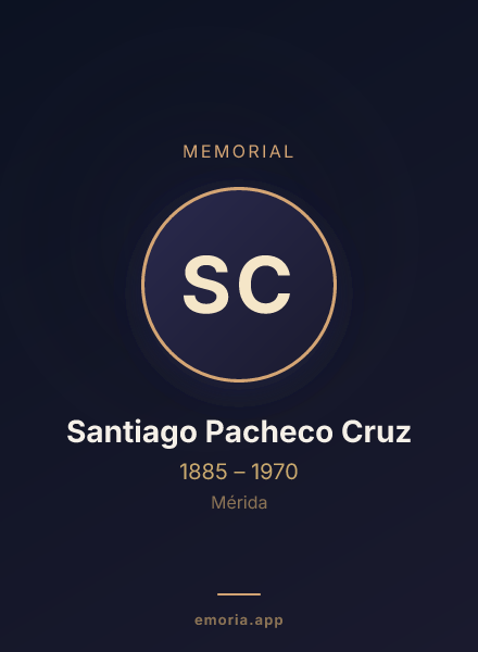 Memorial portrait of Santiago Pacheco Cruz