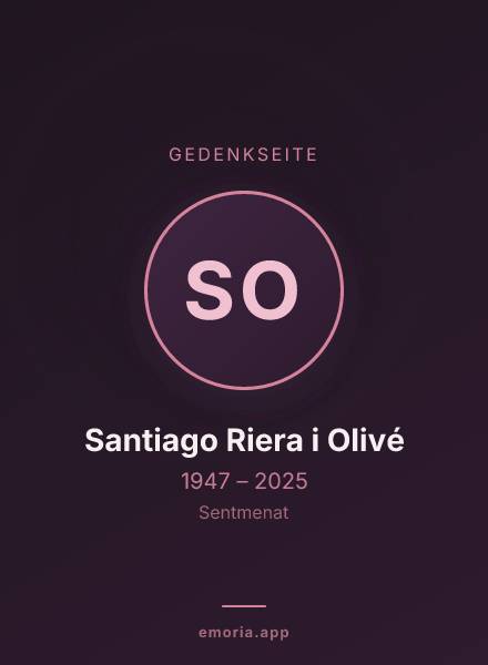Gedenkportrait von Santiago Riera i Olivé