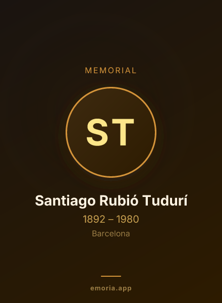 Memorial portrait of Santiago Rubió Tudurí