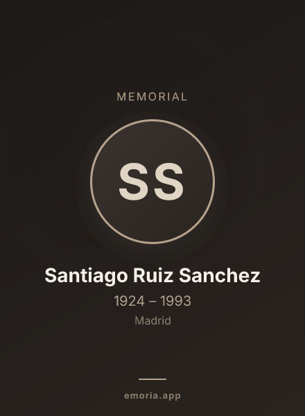 Memorial portrait of Santiago Ruiz Sanchez