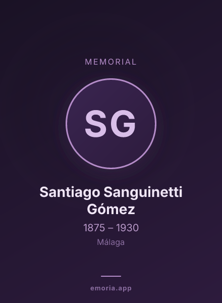 Memorial portrait of Santiago Sanguinetti Gómez