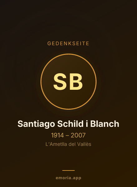 Gedenkportrait von Santiago Schild i Blanch