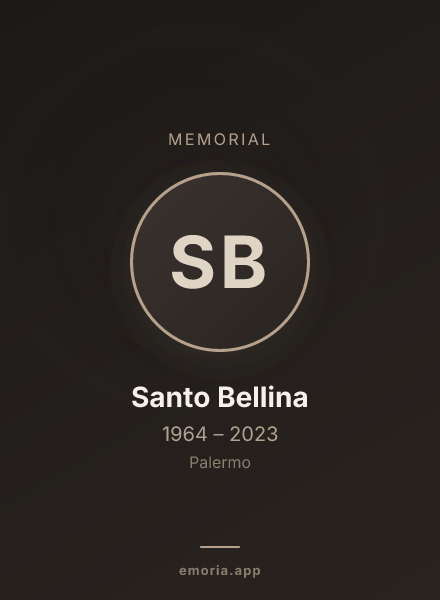 Memorial portrait of Santo Bellina