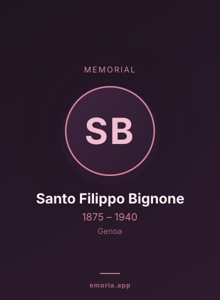 Memorial portrait of Santo Filippo Bignone