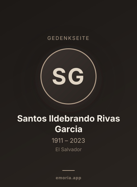 Gedenkportrait von Santos Ildebrando Rivas Garcia