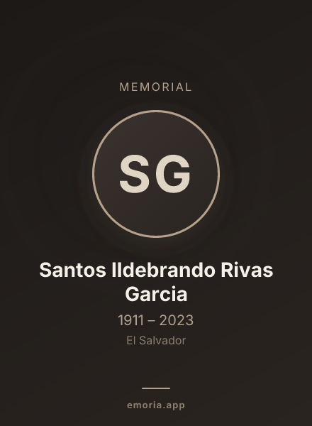 Memorial portrait of Santos Ildebrando Rivas Garcia