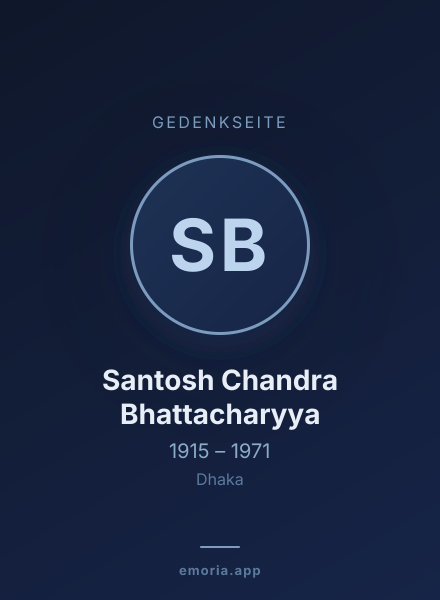 Gedenkportrait von Santosh Chandra Bhattacharyya