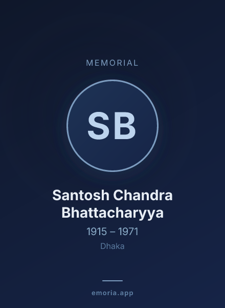 Memorial portrait of Santosh Chandra Bhattacharyya
