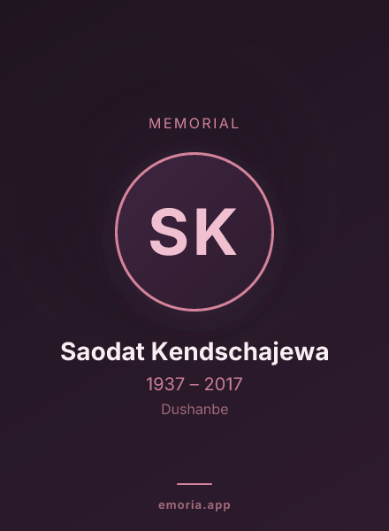 Memorial portrait of Saodat Kendschajewa