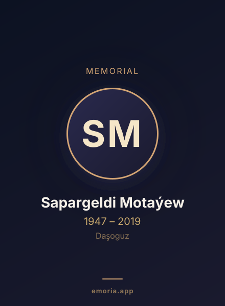 Memorial portrait of Sapargeldi Motaýew