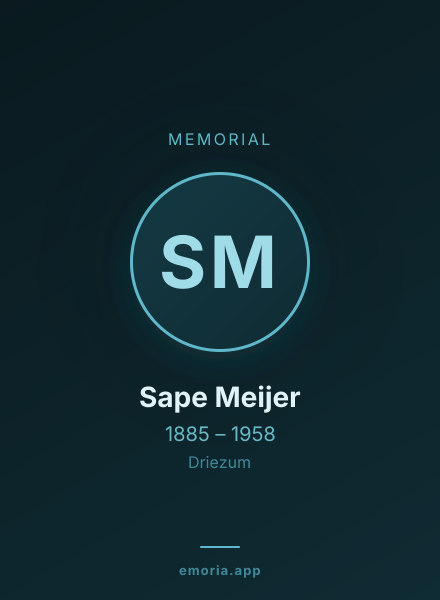 Memorial portrait of Sape Meijer