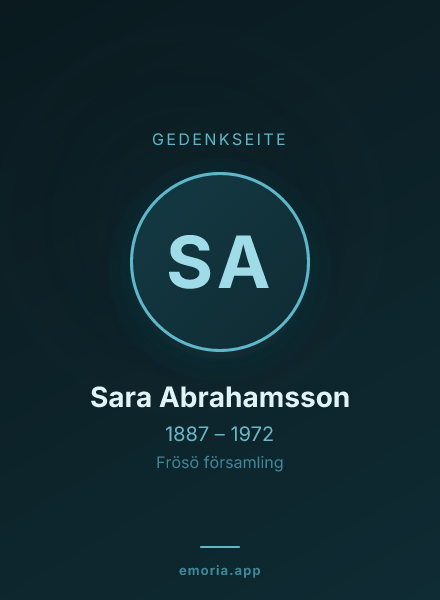 Gedenkportrait von Sara Abrahamsson