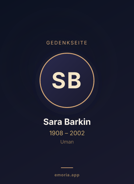 Gedenkportrait von Sara Barkin