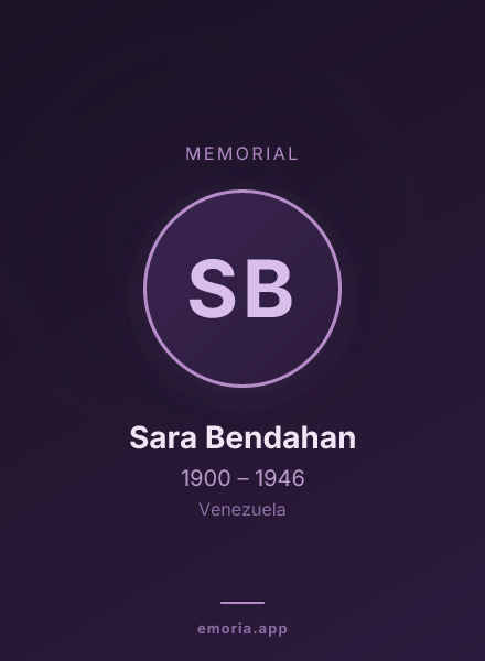 Memorial portrait of Sara Bendahan