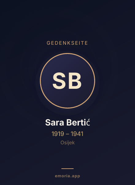 Gedenkportrait von Sara Bertić