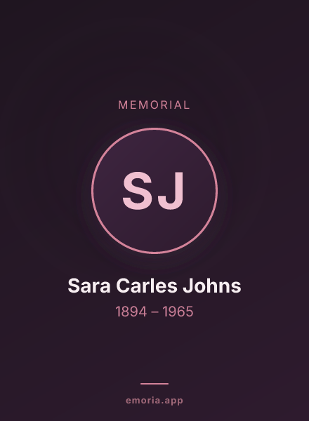 Memorial portrait of Sara Carles Johns