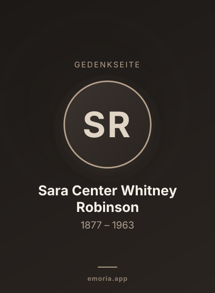Gedenkportrait von Sara Center Whitney Robinson