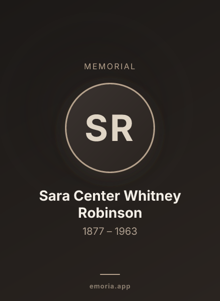 Memorial portrait of Sara Center Whitney Robinson