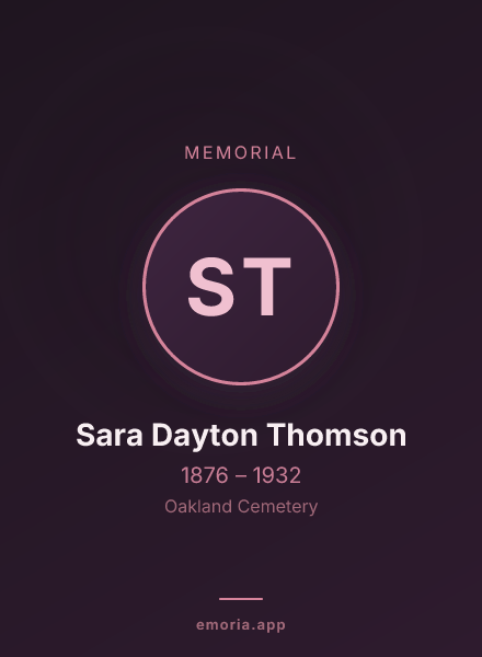 Memorial portrait of Sara Dayton Thomson