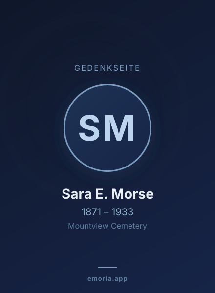 Gedenkportrait von Sara E. Morse