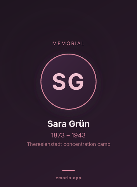 Memorial portrait of Sara Grün