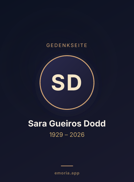 Gedenkportrait von Sara Gueiros Dodd