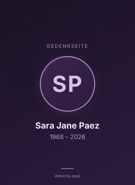 Gedenkportrait von Sara Jane Paez
