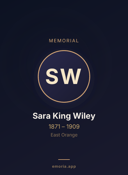 Memorial portrait of Sara King Wiley
