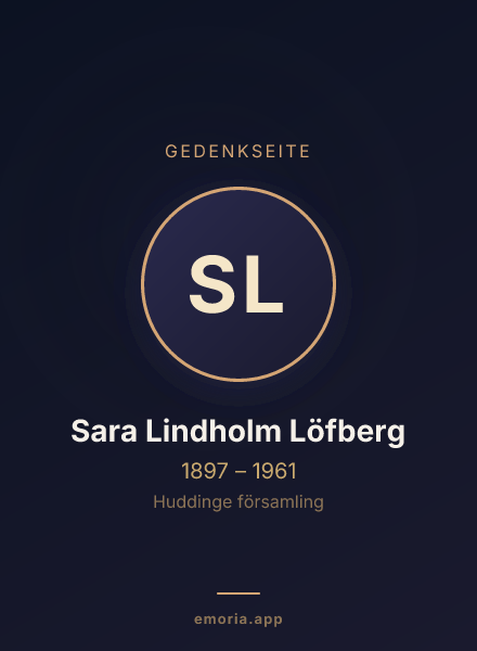 Gedenkportrait von Sara Lindholm Löfberg