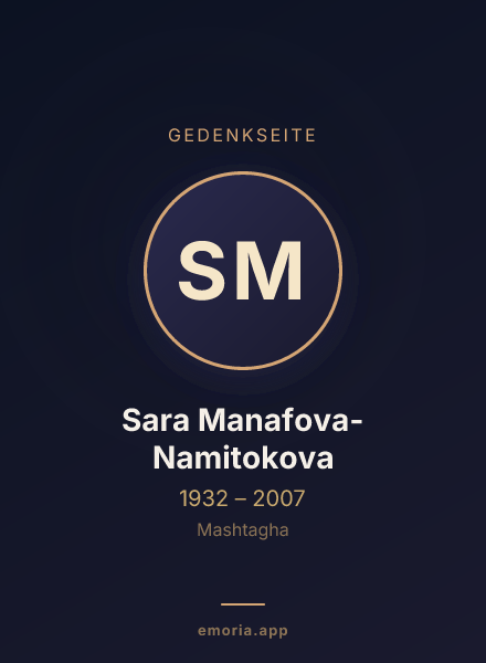 Gedenkportrait von Sara Manafova-Namitokova