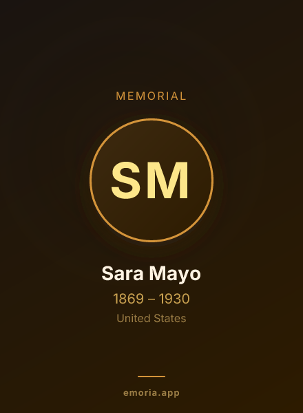 Memorial portrait of Sara Mayo