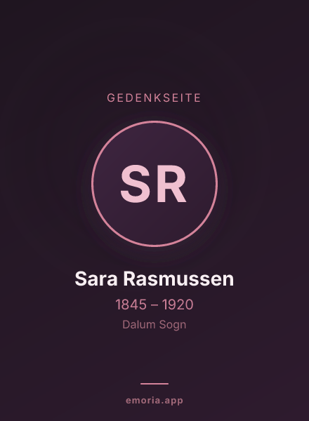 Gedenkportrait von Sara Rasmussen