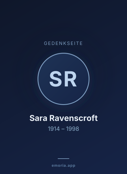 Gedenkportrait von Sara Ravenscroft