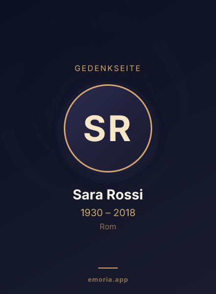 Gedenkportrait von Sara Rossi