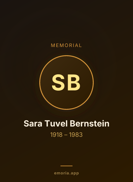 Memorial portrait of Sara Tuvel Bernstein