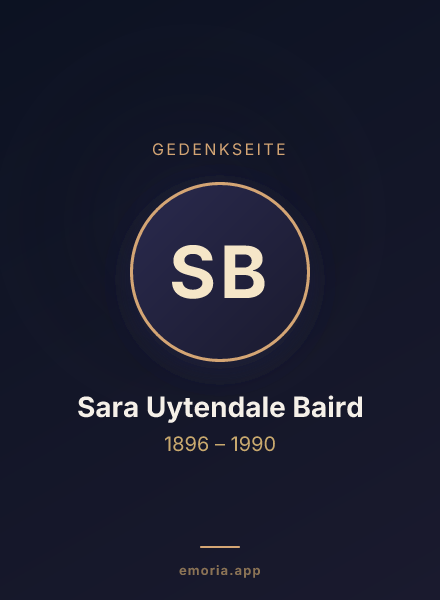 Gedenkportrait von Sara Uytendale Baird