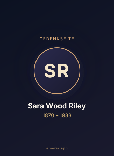 Gedenkportrait von Sara Wood Riley