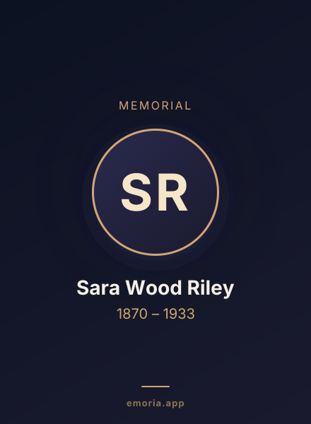 Memorial portrait of Sara Wood Riley