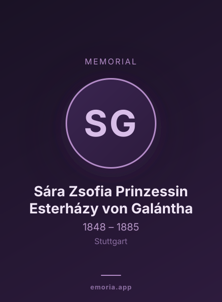 Memorial portrait of Sára Zsofia Prinzessin Esterházy von Galántha