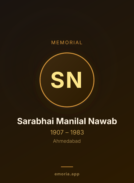 Memorial portrait of Sarabhai Manilal Nawab