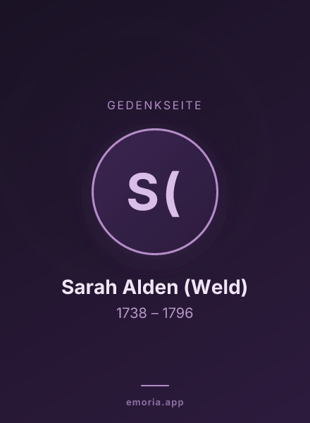 Gedenkportrait von Sarah Alden (Weld)