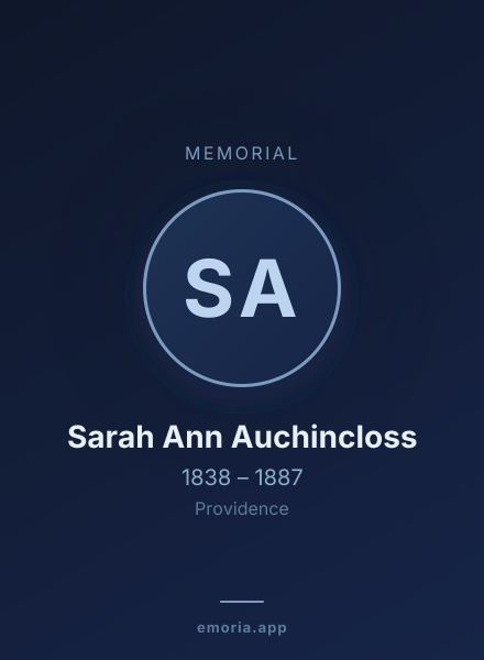 Memorial portrait of Sarah Ann Auchincloss