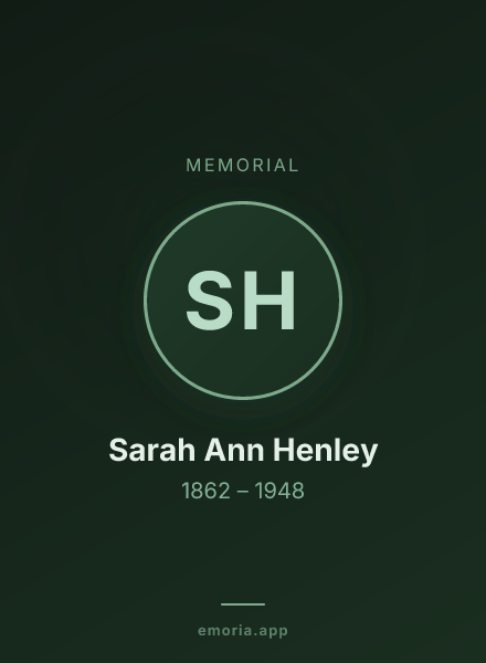 Memorial portrait of Sarah Ann Henley