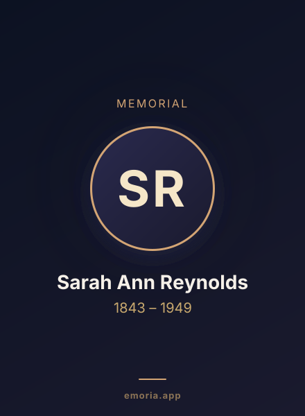 Memorial portrait of Sarah Ann Reynolds