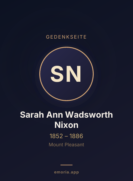 Gedenkportrait von Sarah Ann Wadsworth Nixon