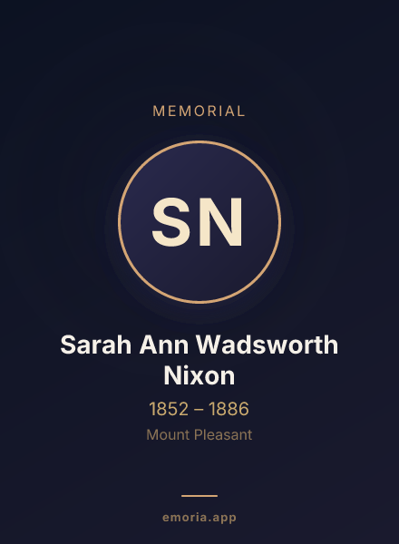 Memorial portrait of Sarah Ann Wadsworth Nixon