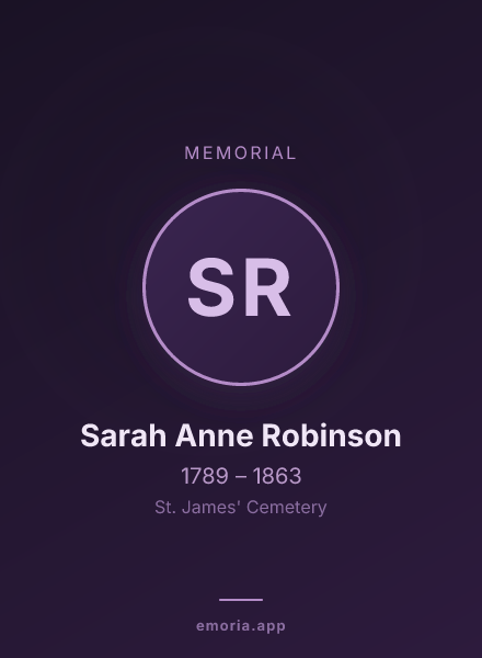 Memorial portrait of Sarah Anne Robinson